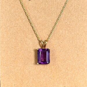 14k Gold Amethyst Necklace